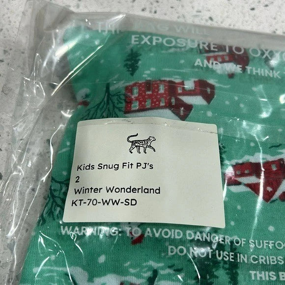 PrintFresh Kids Winter Wonderland Christmas Holiday Cotton Pajama Set  - 2
