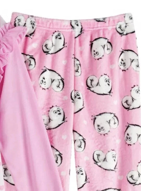 Girl’s  SECRET LIFE OF PETS 2 Top & Plush Bottom Pajama Set Size 8 NWT