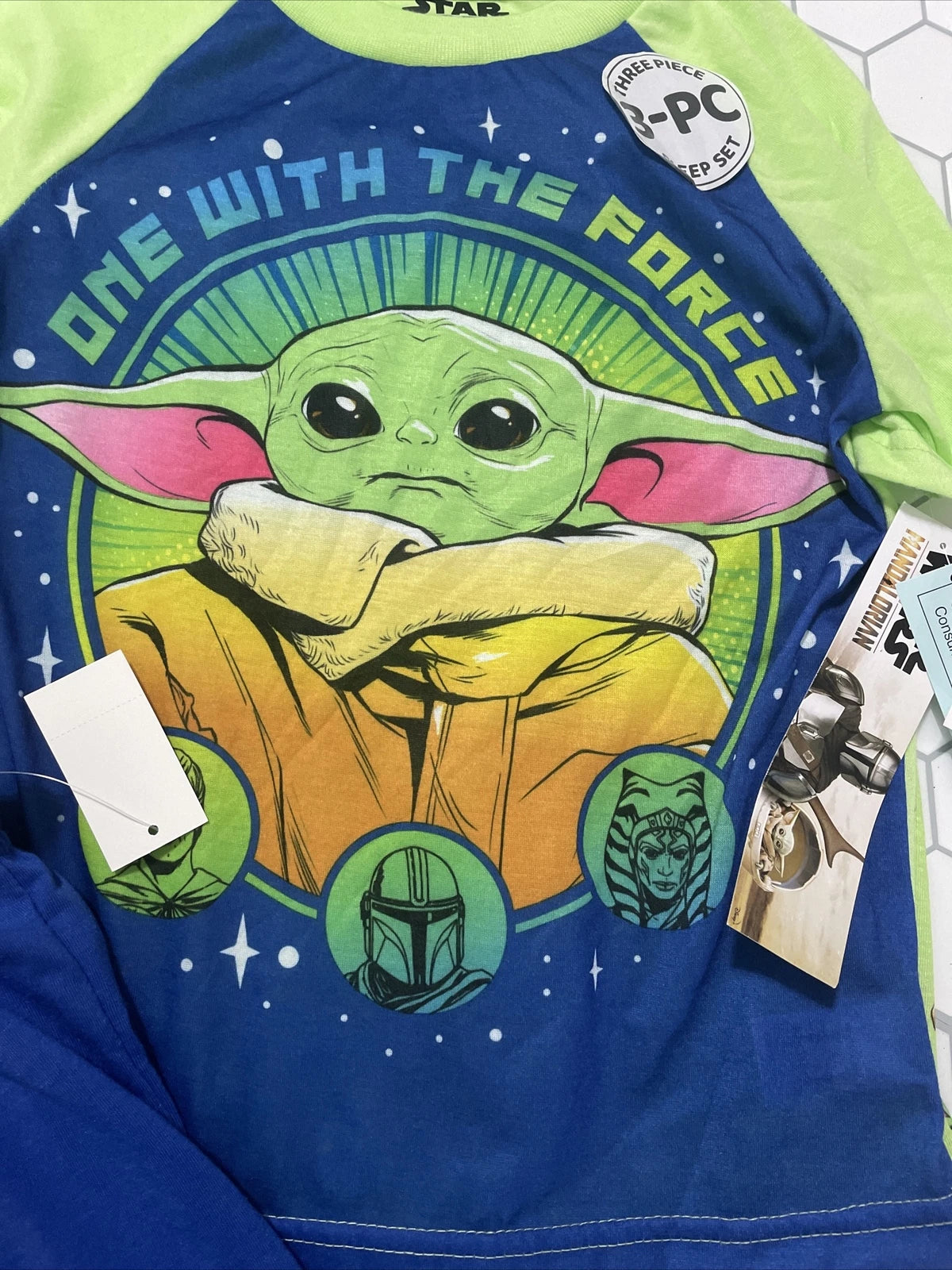 The Mandalorian 3 PC The Child Baby Yoda Star Wars Pajama Set Shorts 2993 XS 4/5