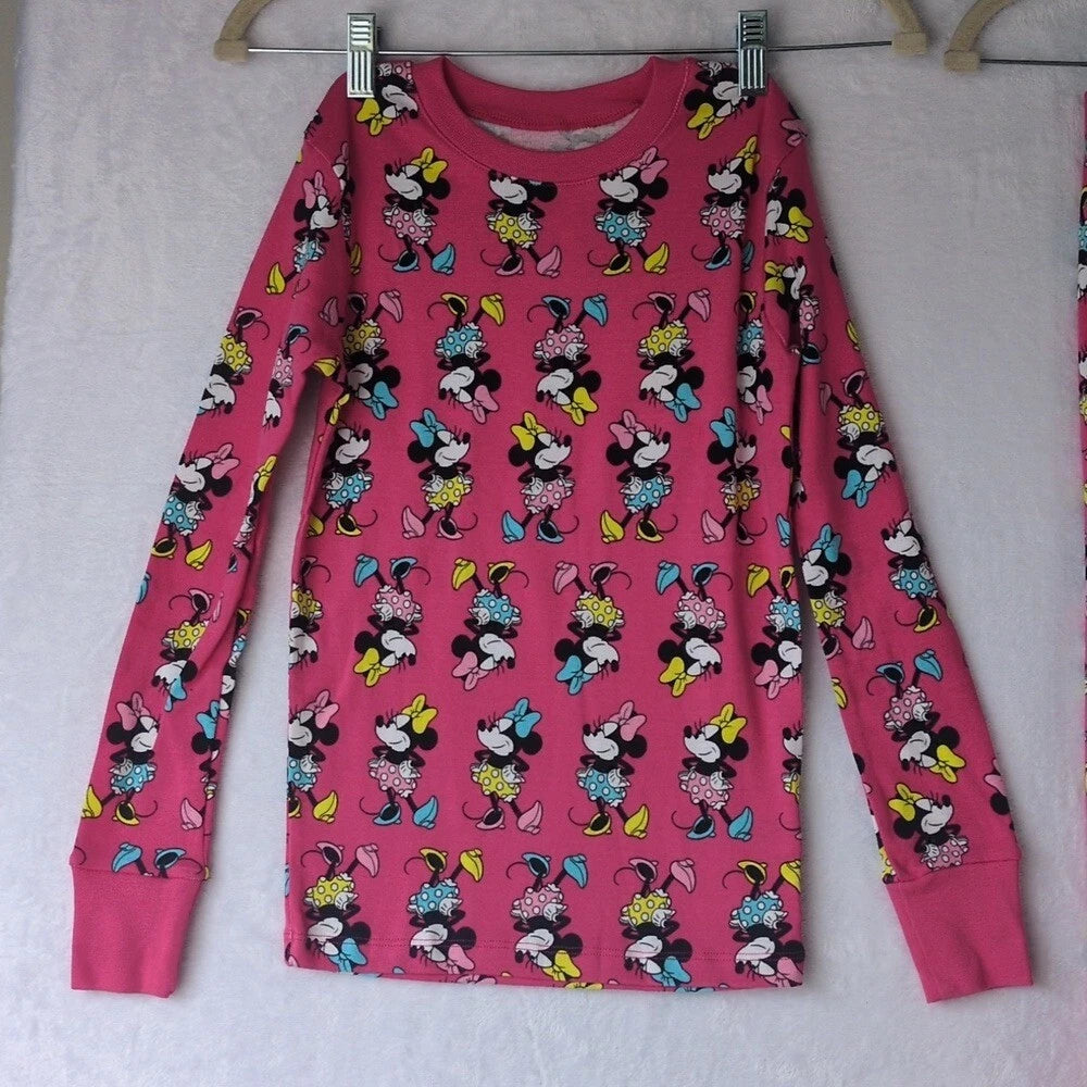 Disney Girl's Pink Minnie Mouse Print Pajamas Size L 10