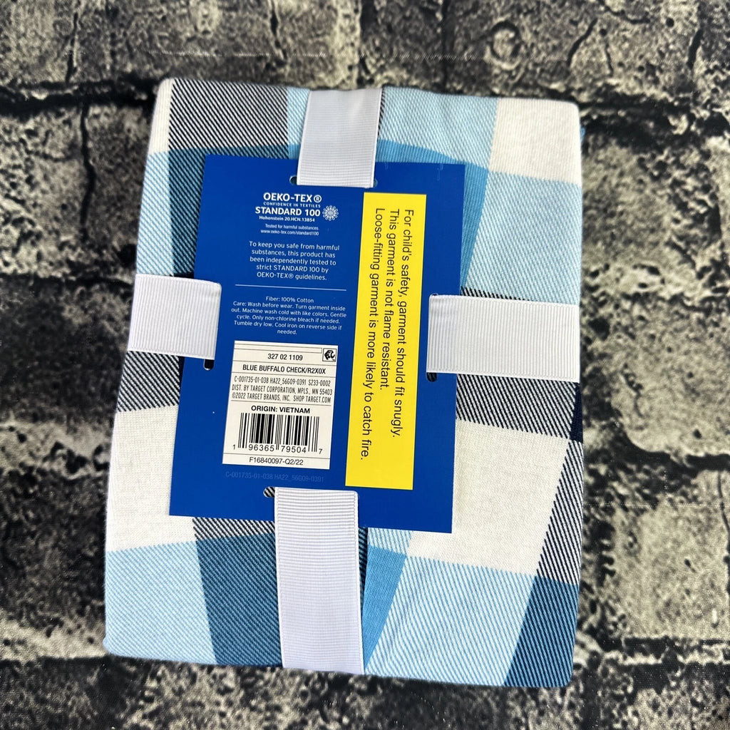 Family Sleep Child 18 Months Blue Pajama Set Hanukkah Blue Plaid