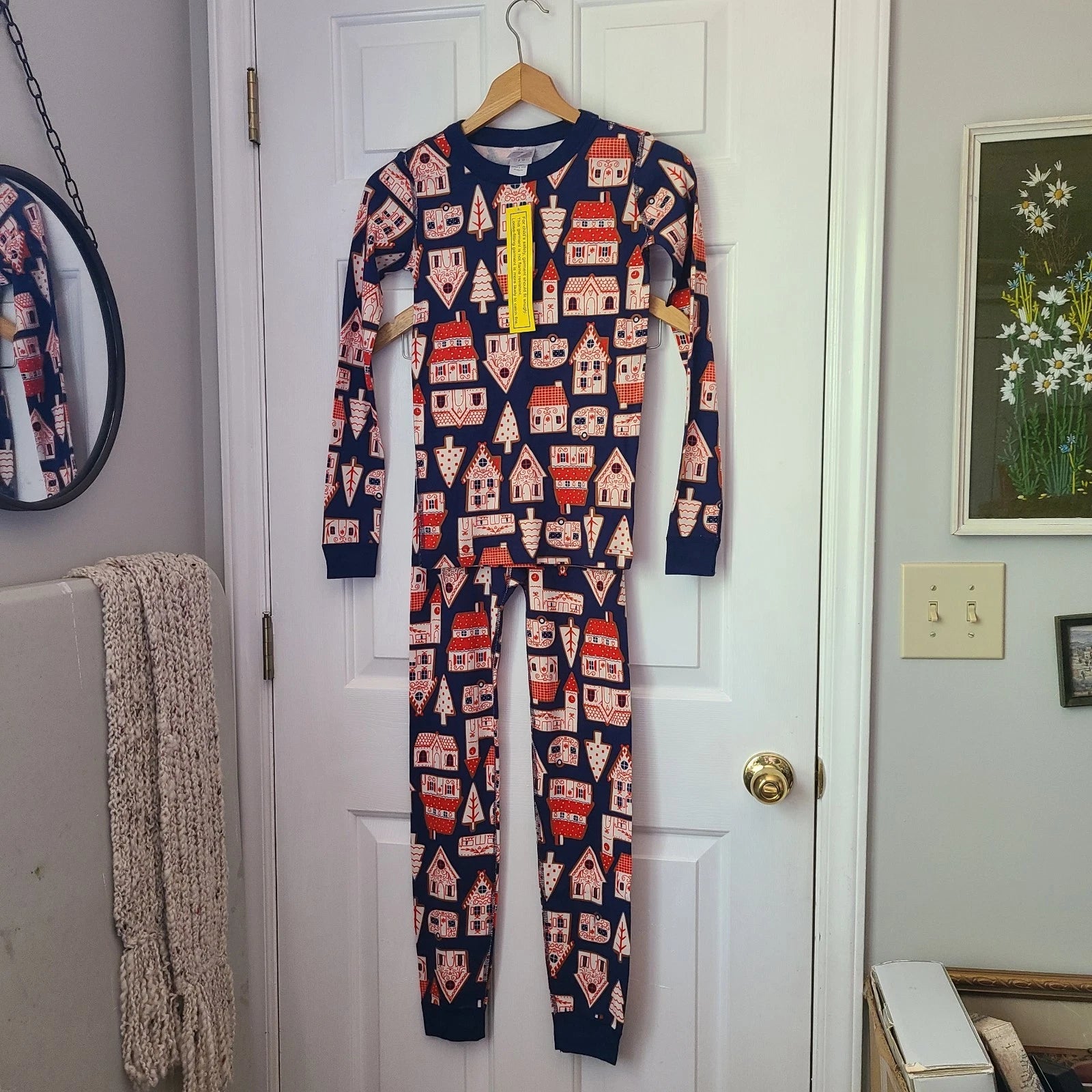 Hanna Andersson Christmas Gingerbread Organic Cotton Long John Pajamas Kids 12