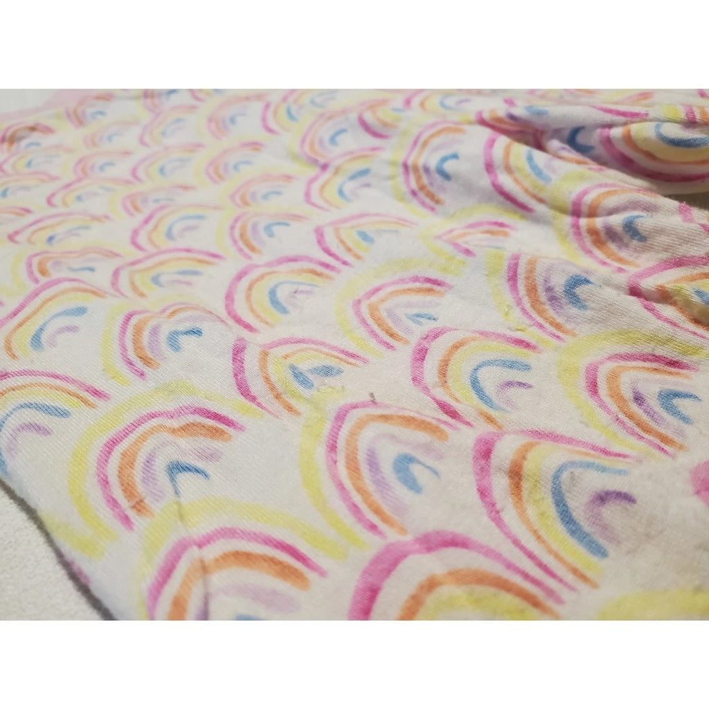 Little Sleepies Girls 7/8 Pink Pastel Rainbows Short Sleeve Pajama Set