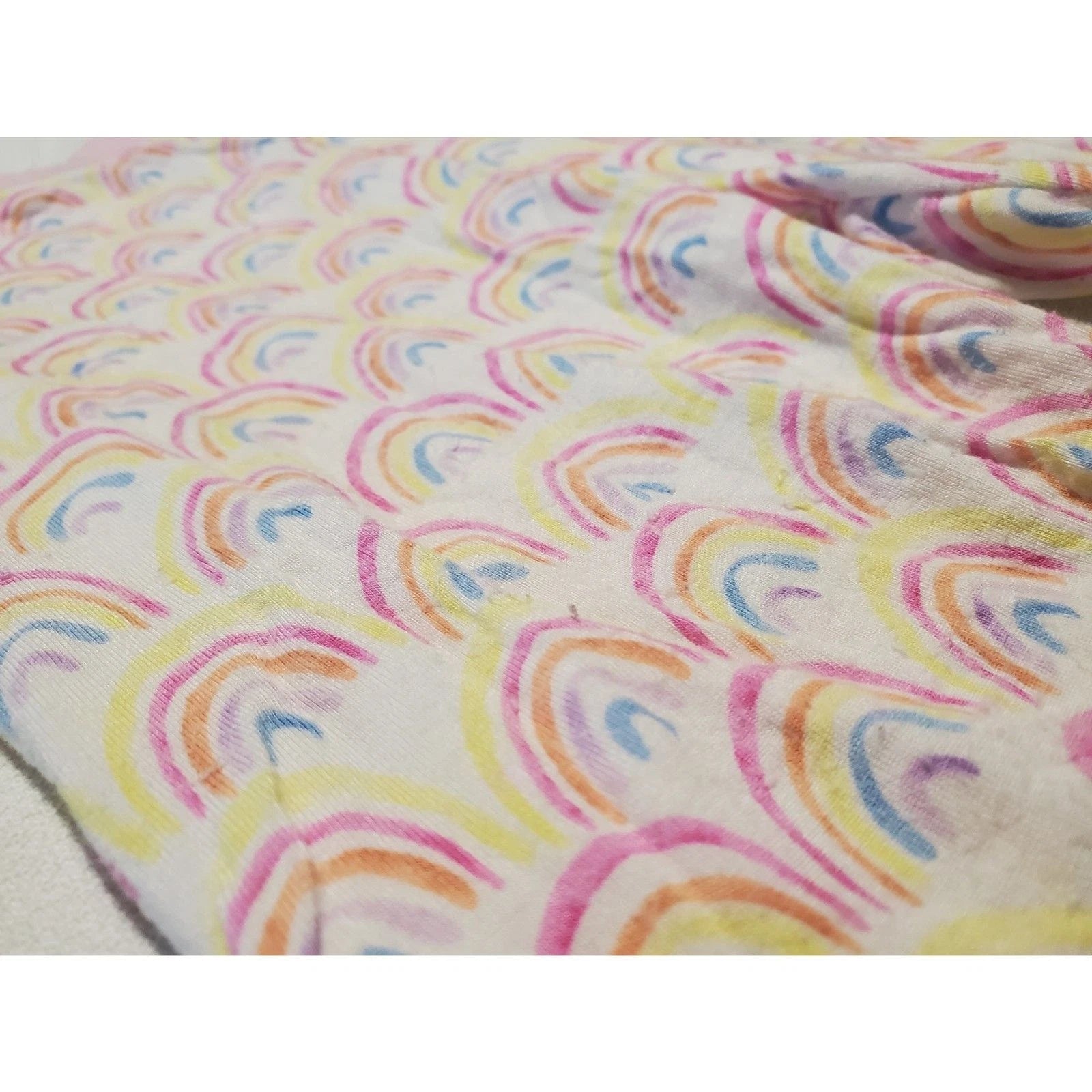 Little Sleepies Girls 7/8 Pink Pastel Rainbows Short Sleeve Pajama Set