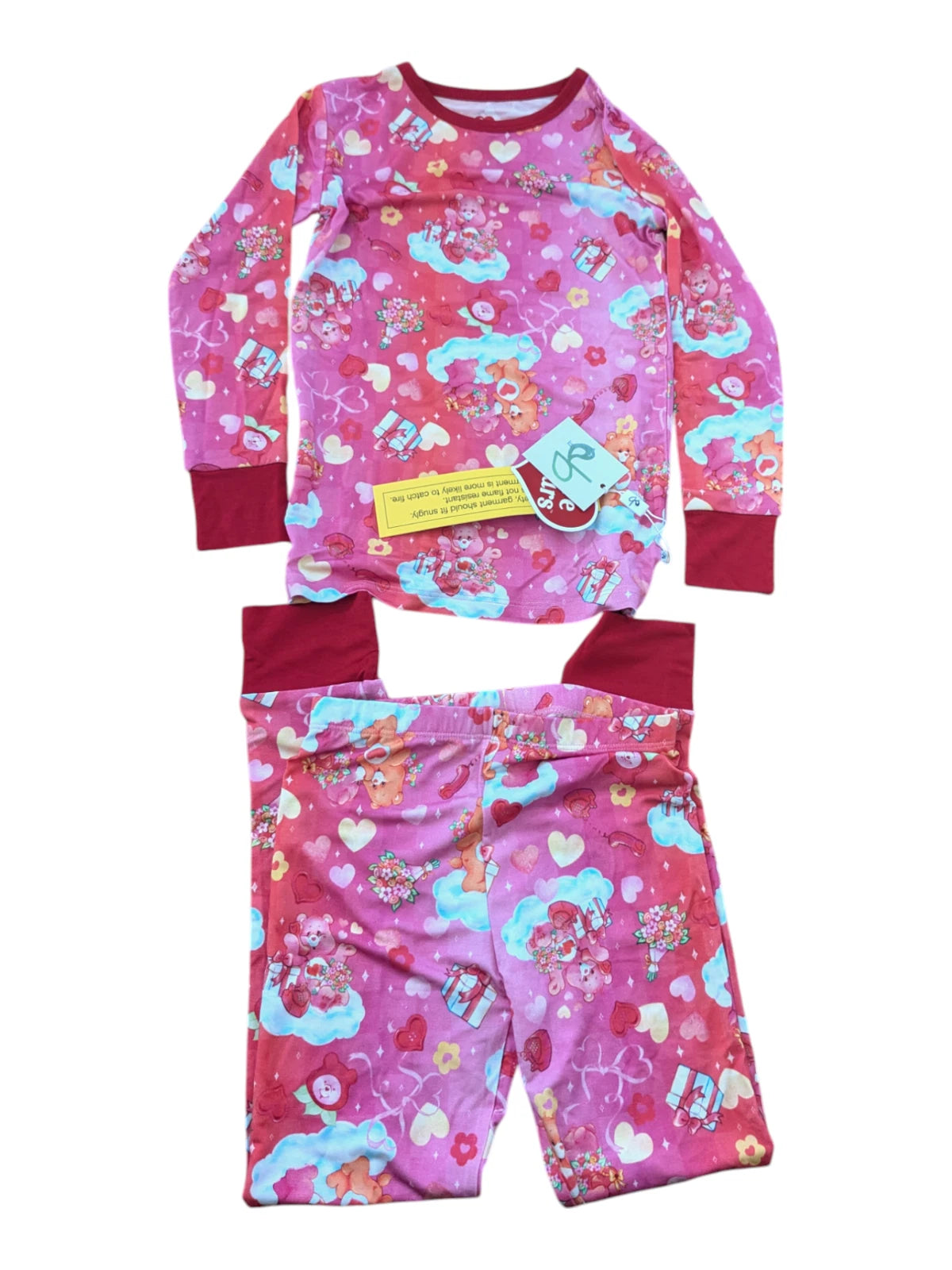 NWT Birdie Bean Care Bears Pink Cupid 2 Piece Pajamas Bamboo Size 6T