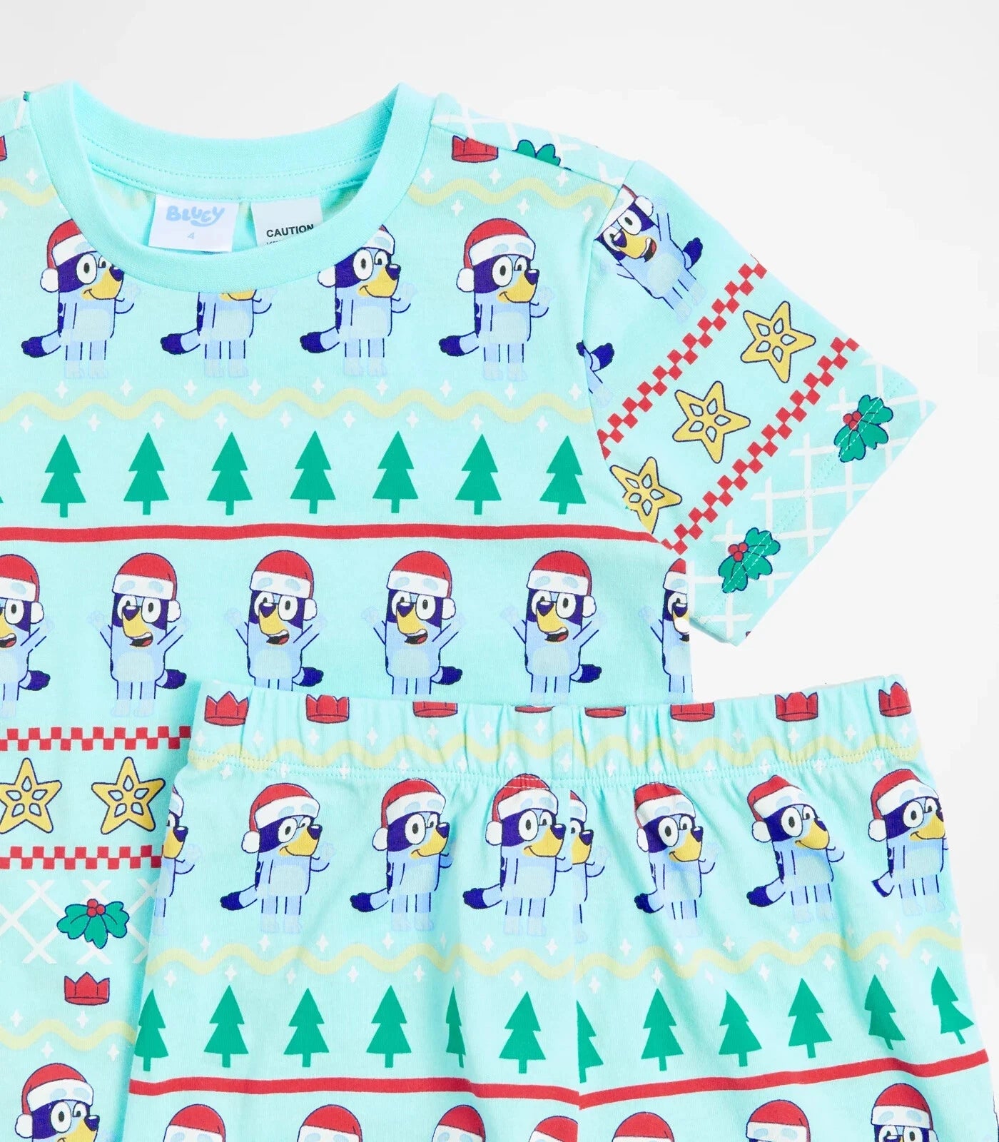 Boys girls size 2 BLUEY blue COTTON Christmas summer pyjamas  Bluey NEW A 003
