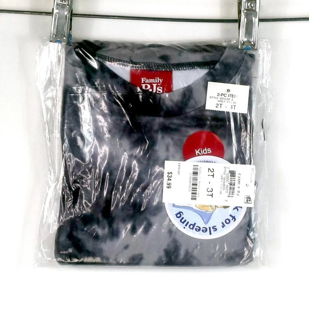 Family PJs Baby & Toddler 2pc Pajama Set Gray Tie-Dye Size 2T-3T New