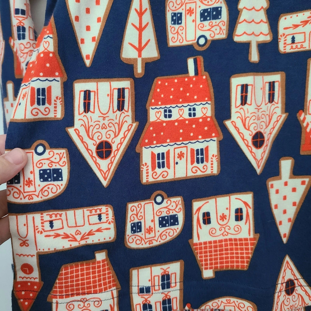 Hanna Andersson Christmas Gingerbread Organic Cotton Long John Pajamas Kids 12