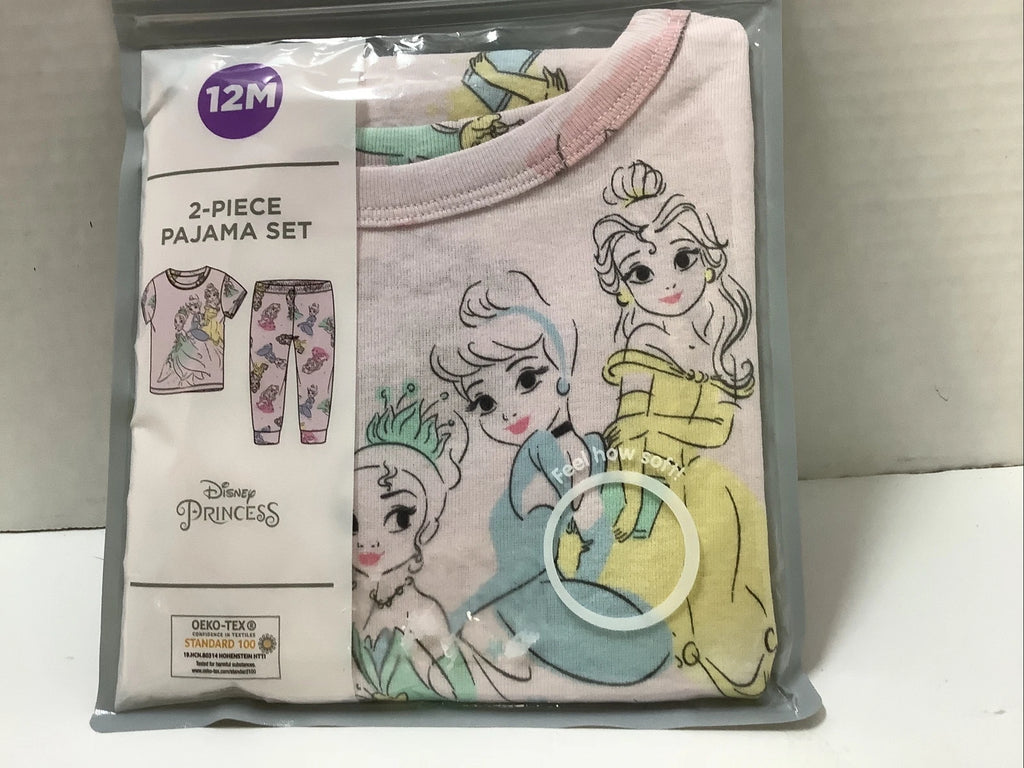 DISNEY PRINCESSES 2 PC PAJAMA SET-SIZE 12 MONTHS-NIP