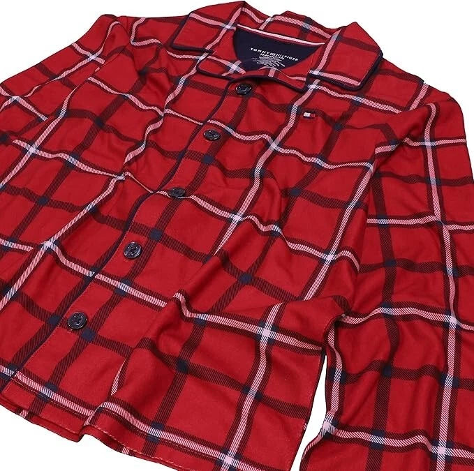 Tommy Hilfiger Button Front Pajama Set, Scarlet SAGE Coat, 4T