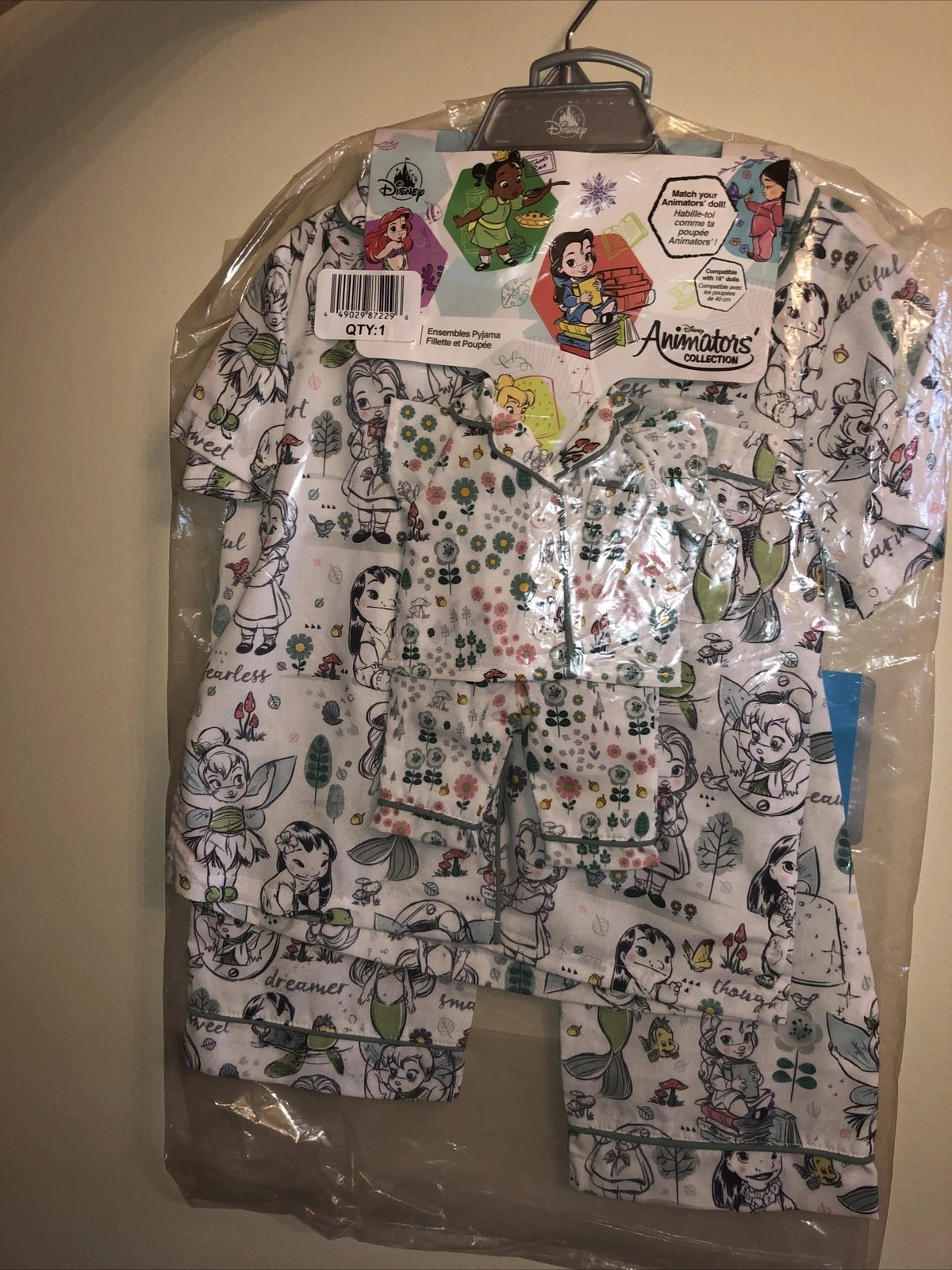 Disney Animators collection girl and doll PJ Set  (sz 3 & 4 Avail) Brand New