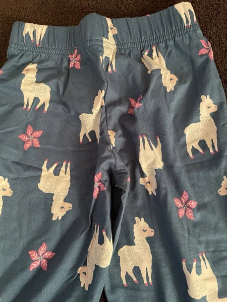 NWT Wonder Nation Girls 2T Llama Pajama Set Long Sleeve Flame Resistant