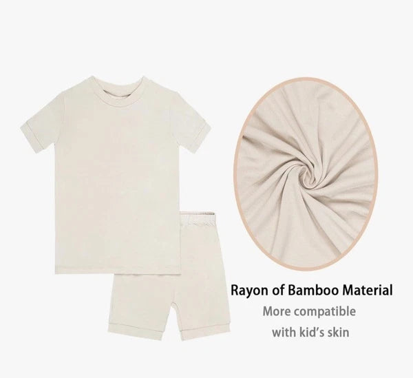 HAPIU Summer Pajamas 4 Pcs 2 Sets Beige & Baby Pink 24 Months 2 Years Girls