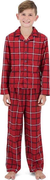 Tommy Hilfiger Button Front Pajama Set, Scarlet SAGE Coat, 4T