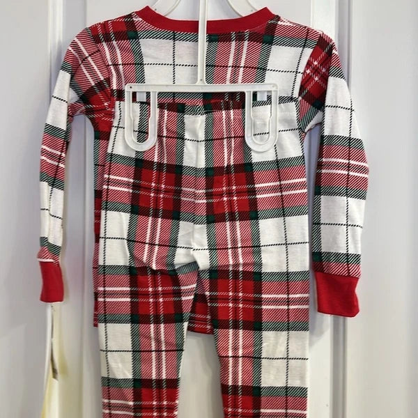 Carter’s Holiday Plaid Cotton PJ Pajama Set Toddler NEW Size 2T Unisex
