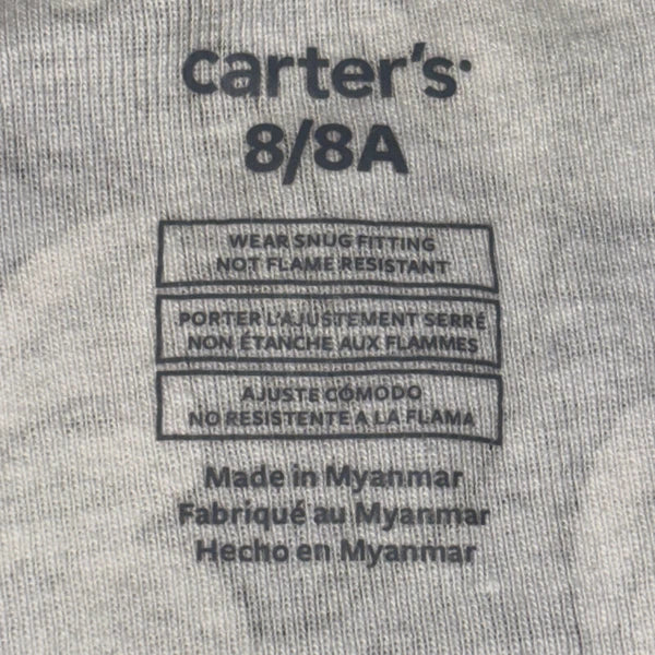 Carter's Girls 8/8A  Pajama Set Snug fit  Butterfly Flowers Purple Cotton