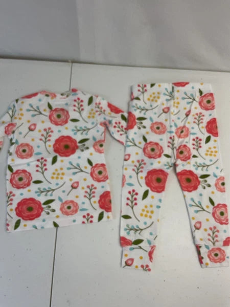 NEW Sleeping Baby Pajama Set Girls Floral Bamboo Long sleeve 12 MOS