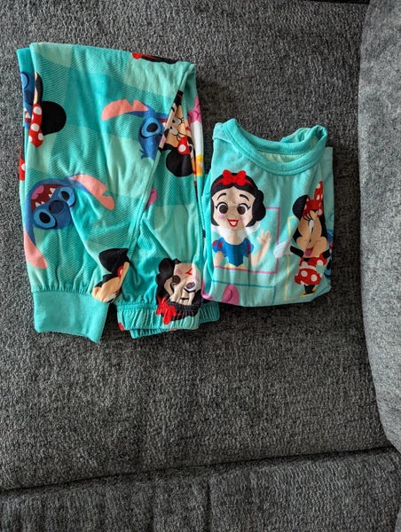 Girls 100 Anniversary Disney Pajama Set Size (8) Medium