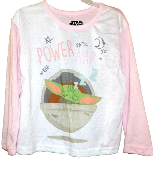 New Girls XS 4-5 Baby Yoda 2 piece Pajama Set Star Wars Power Nap Mandelorian