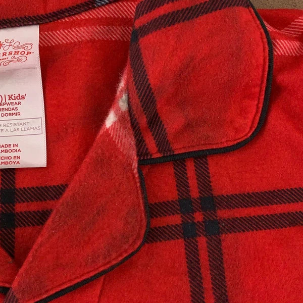 Wondershop Kids Medium (8) Red Plaid Flannel 2 Piece Pajama Set New *Flaw