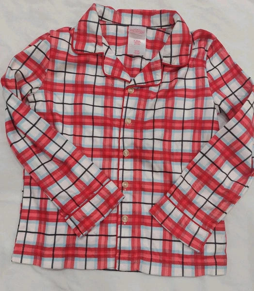 Wondershop Girl's Small Red Stripped 2 Peice Pajamas Set