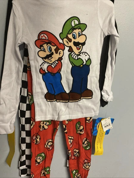 Toddler Boys' 4pc Snug Fit Super Mario Cotton Pajama Set - Red 4T  5T