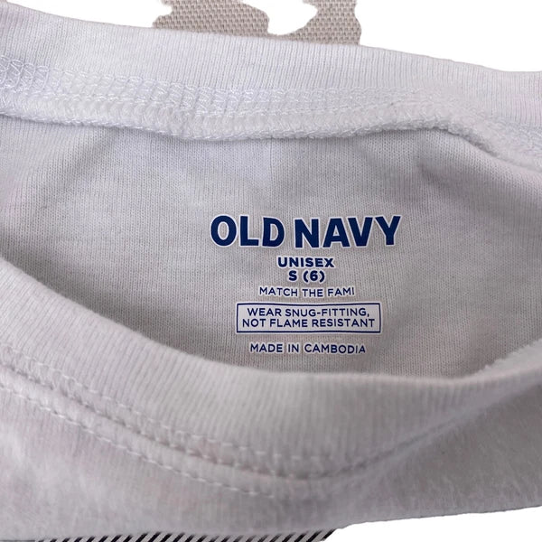 Old Navy Girls Size 6 Small Christmas Pajama Set Falala Black White Check Plaid