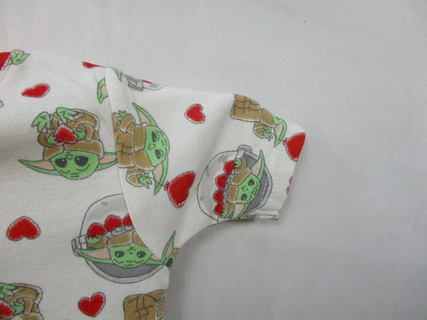 Star Wars Pajama Set Girls Boys 3T White Shirt Pants Baby Yoda Mandalorian