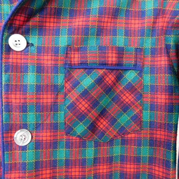 Honors Kid's Christmas Plaid Notch Collar Flannel Pajama Set 10-12 Large #5230