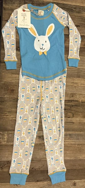 Munki Munki Boys Easter Bunny Pajama Set Size 4 NWT