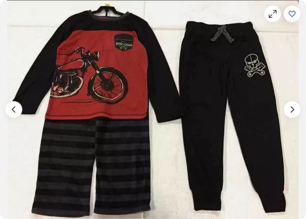 Saint Eve Kids BOYS 3-Piece Pajama Set(BLACK/RED L 14/16)NWT