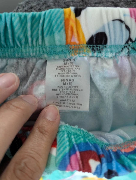 Girls 100 Anniversary Disney Pajama Set Size (8) Medium