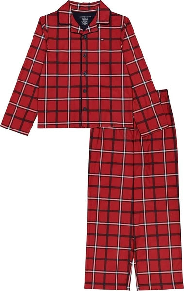Tommy Hilfiger Button Front Pajama Set, Scarlet SAGE Coat, 4T