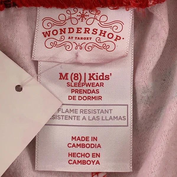 Wondershop Kids Medium (8) Red Plaid Flannel 2 Piece Pajama Set New *Flaw