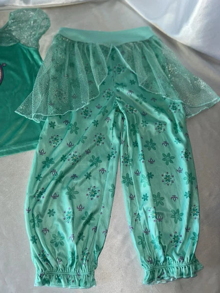Disney Princess Jasmine Pajama Set Tutu Pants Sparkle Ruffle Sleeve 4T