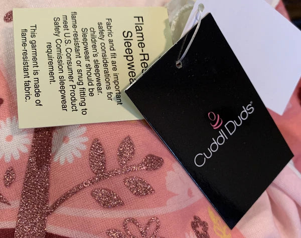 Girl’s CUDDL DUDS "Keep Dreaming" Butterfly 3-Piece Pajama Set Size XS (4-5) NWT