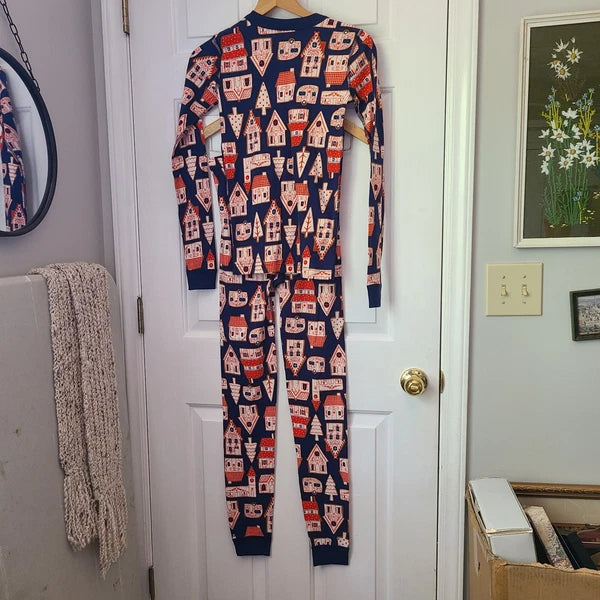 Hanna Andersson Christmas Gingerbread Organic Cotton Long John Pajamas Kids 14