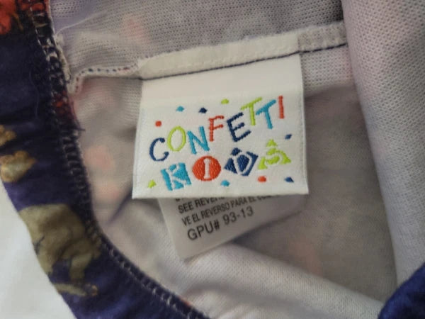 Confetti Kid Pajama 2 Piece Set Dinosaurs 3T Navy with Orange, Blue & Green Dino