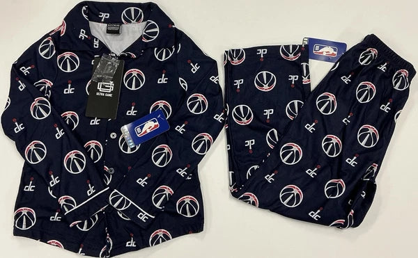 NBA Ultra Game Kids Washington Wizards 2-Piece Fleece PJ Set, Navy, Size 8