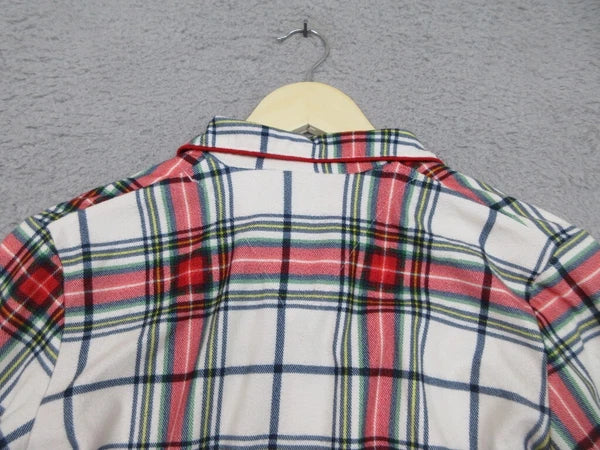 Wondershop Pajama Set Kids Unisex 10/12 Red Plaid Flannel Cozy Lounge Sleepwear