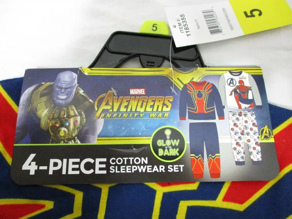 Kids Avengers 4 Piece Sleepwear Set.  Size 5