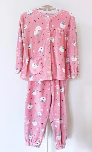 Kids Girl's Fleece Pajamas Set Size 120cm(6Y)