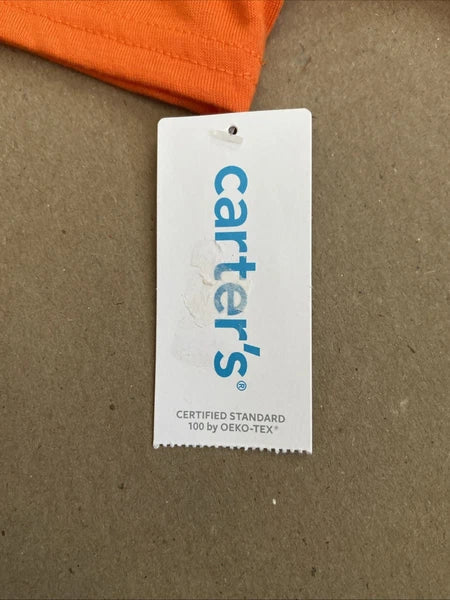 Boy's Carter's Shorts Pajama Set "Racing to Bed" Orange Size 4 *NEW* Carters