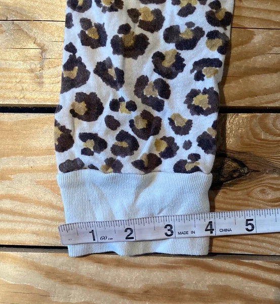 Crewcuts Girl’s Cheetah print pajama set Size 7 Brown O6