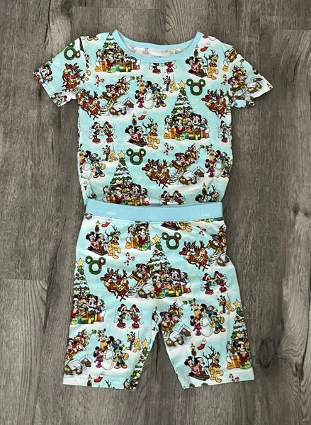 ShowStoppers Disney Mickey Minnie Mouse Christmas Kids Pajama Set - 5/6