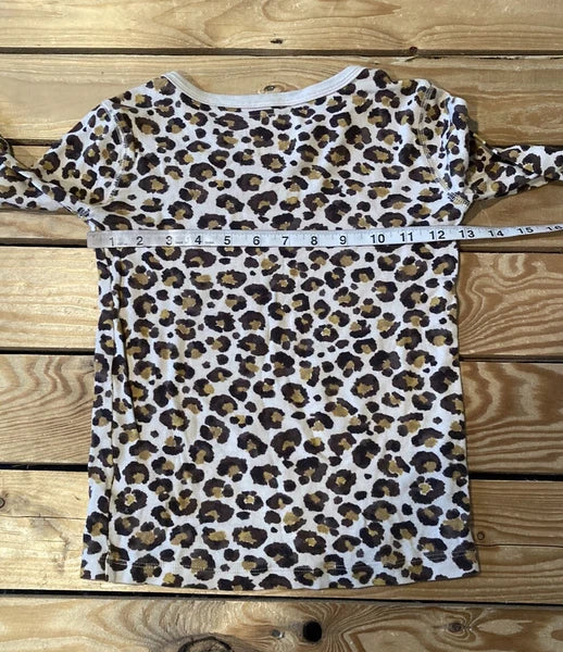 Crewcuts Girl’s Cheetah print pajama set Size 7 Brown O6