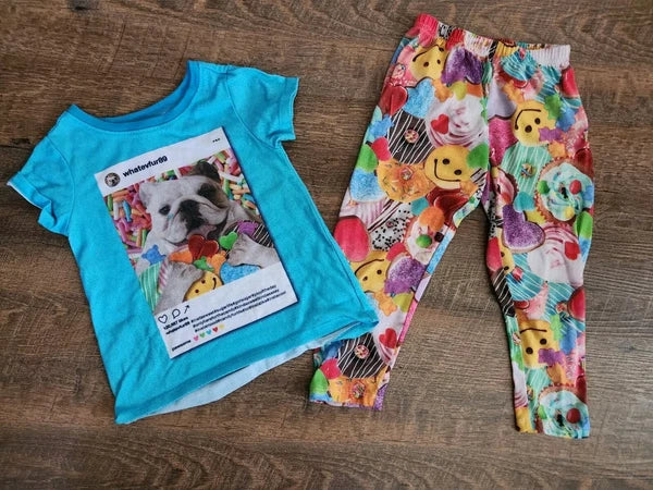 Children's Place Girls XS 4 Fun Dog Pajama Set