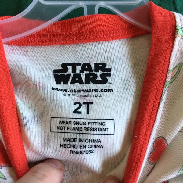 NWT Star Wars The Mandalorian Grogu Baby Yoda Cotton Pajamas PJs 2 Piece Set 2T