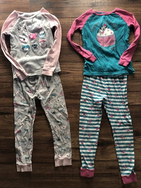 Girls Sleepwear Size 5 Kids 2 Piece Cat Cupcake Pajama Set Wonder Nation