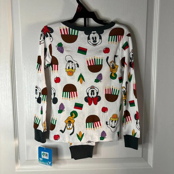 Disney Mickey and Friends Kids’ Cotton Kwanzaa Pajama Set, 2-Piece, Size 6 NEW